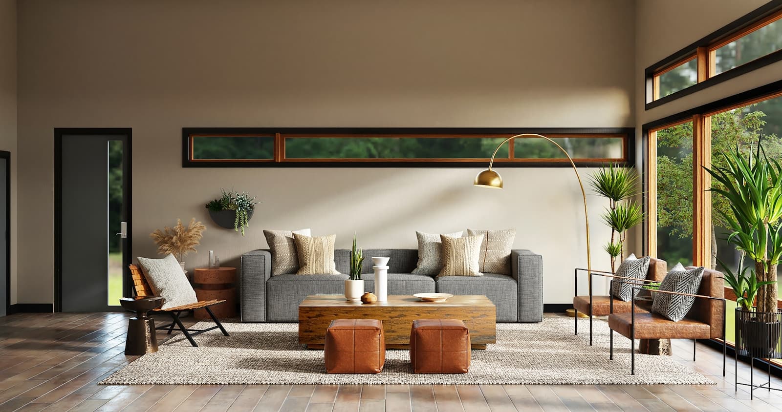 Bright, refined living room in a thoughtfully finished home